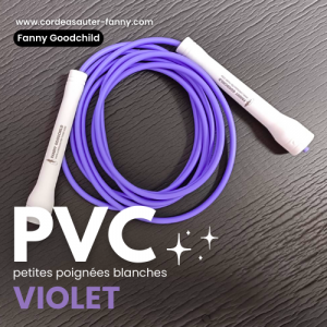 pvc petites poignées blanches et cable violet- fanny goodchild corde à sauter (alsace)